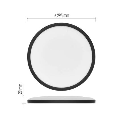 LED Плафониера FLORI LED/18W/230V 4000K черен Ø 29 см