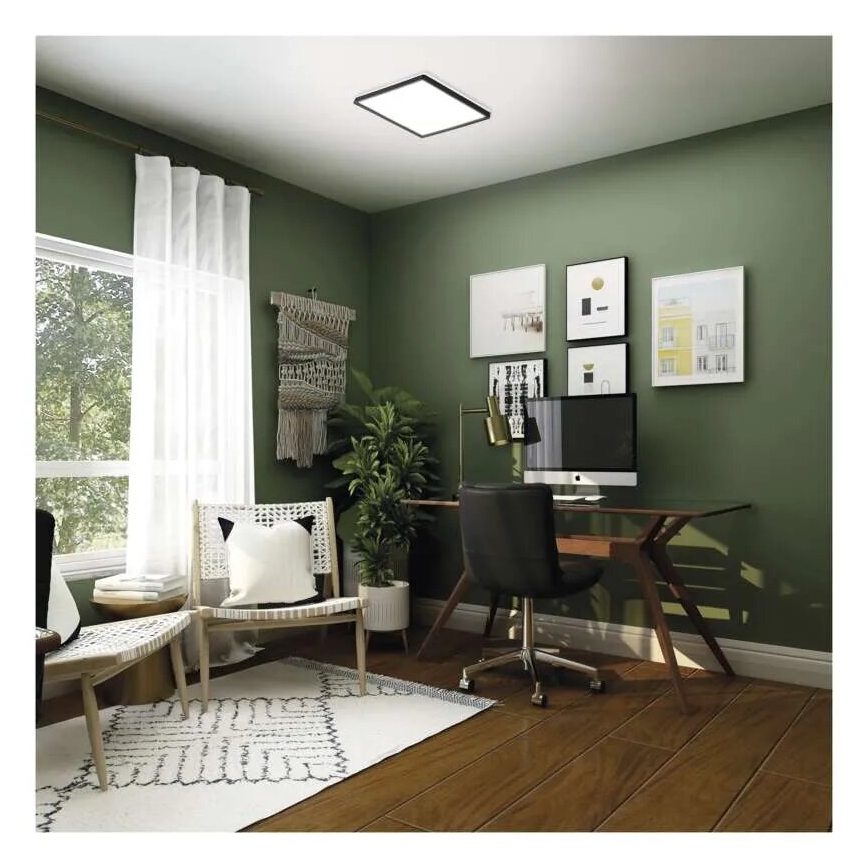 LED Плафониера FLORI LED/18W/230V 4000K черен 29x29 см