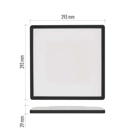 LED Плафониера FLORI LED/18W/230V 4000K черен 29x29 см