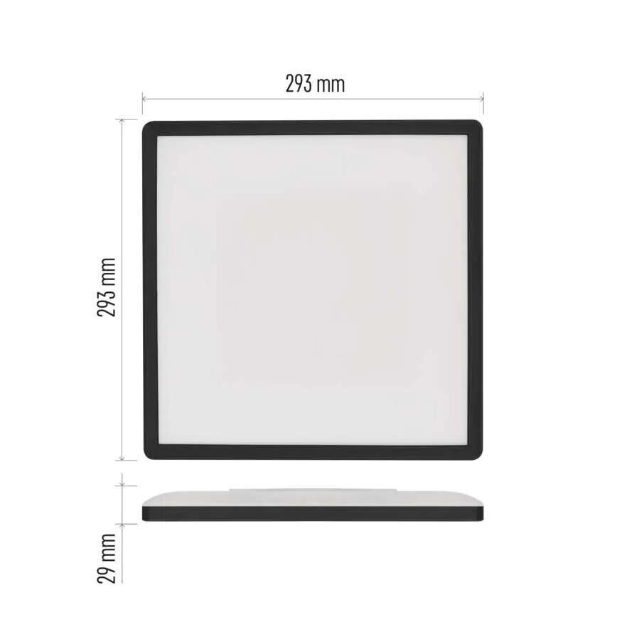 LED Плафониера FLORI LED/18W/230V 4000K черен 29x29 см