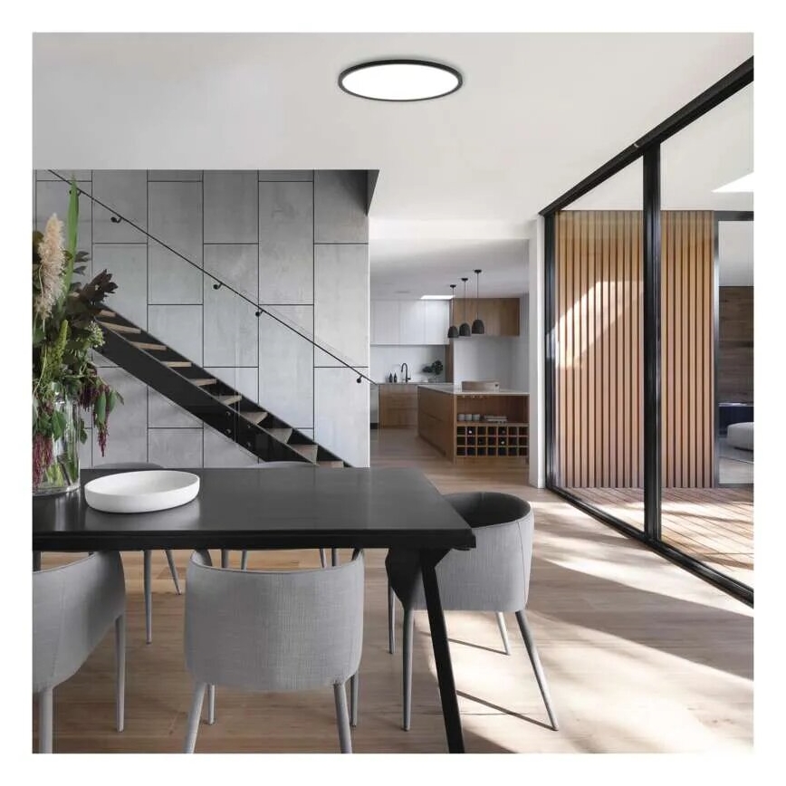 LED Плафониера FLORI LED/18W/230V 4000K черен Ø 29 см