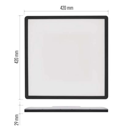 LED Плафониера FLORI LED/22W/230V 4000K черен 42x42 см