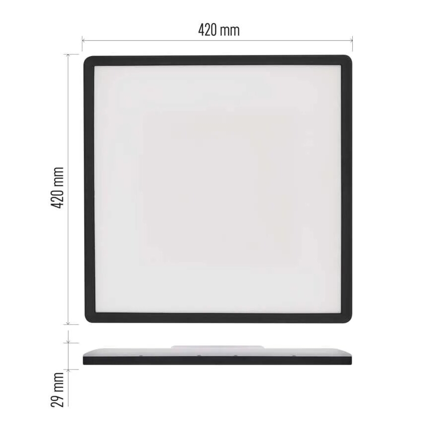 LED Плафониера FLORI LED/22W/230V 4000K черен 42x42 см