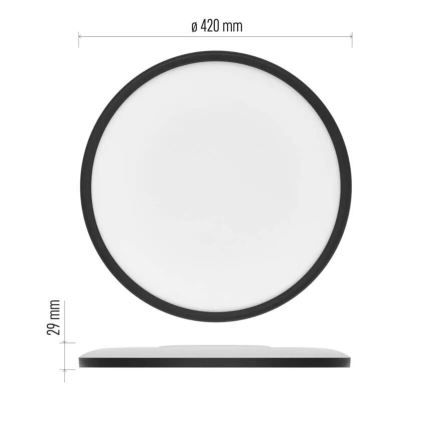 LED Плафониера FLORI LED/22W/230V 4000K черен Ø 42 см