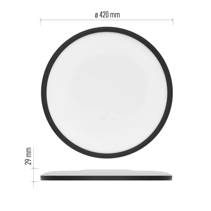 LED Плафониера FLORI LED/22W/230V 4000K черен Ø 42 см