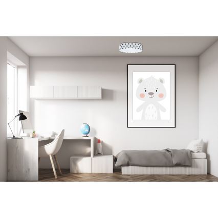 LED Детска плафониера GALAXY KIDS LED/24W/230V точки бяла/черна