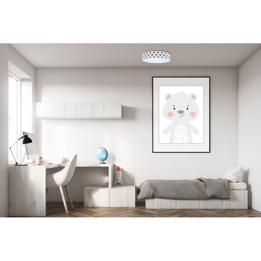 LED Детска плафониера GALAXY KIDS LED/24W/230V точки бяла/черна