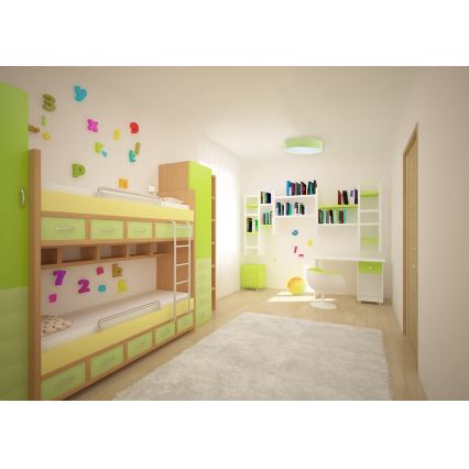 LED Детска плафониера GALAXY KIDS LED/24W/230V точки зелена/бяла