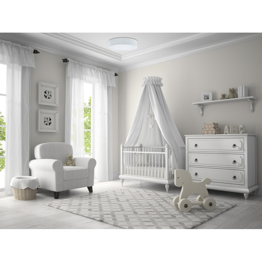 LED Детска плафониера GALAXY KIDS LED/24W/230V звезди бяла/тюркоаз