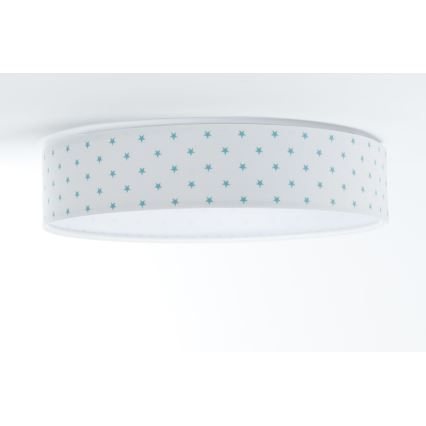 LED Детска плафониера GALAXY KIDS LED/24W/230V звезди бяла/тюркоаз