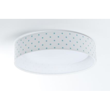 LED Детска плафониера GALAXY KIDS LED/24W/230V звезди бяла/тюркоаз