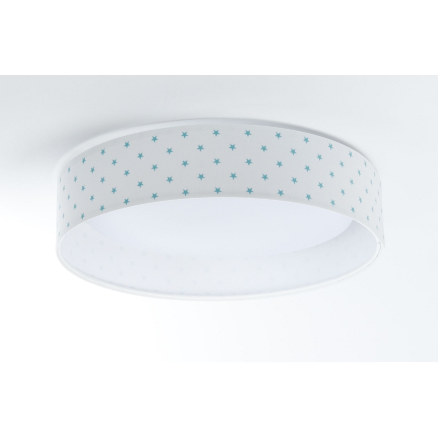 LED Детска плафониера GALAXY KIDS LED/24W/230V звезди бяла/тюркоаз