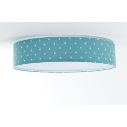 LED Детска плафониера GALAXY KIDS LED/24W/230V звезди тюркоаз/бяла