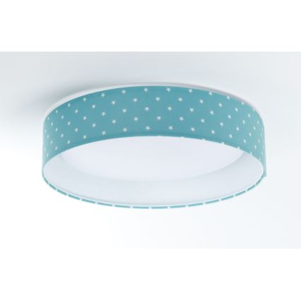 LED Детска плафониера GALAXY KIDS LED/24W/230V звезди тюркоаз/бяла
