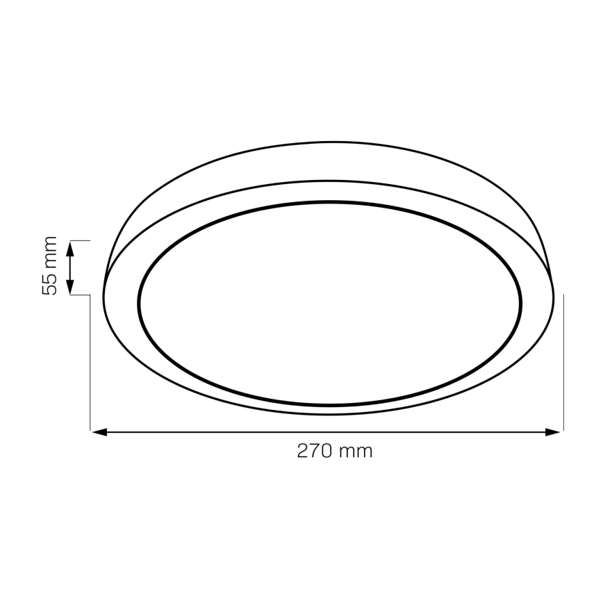 LED Плафониера JANUSZ LED/12W/230V Ø 27 см IP44 дъб