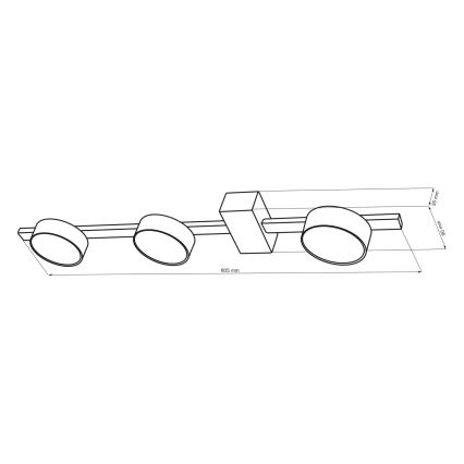 LED Плафониера JOY 3xGX53/6W/230V черен