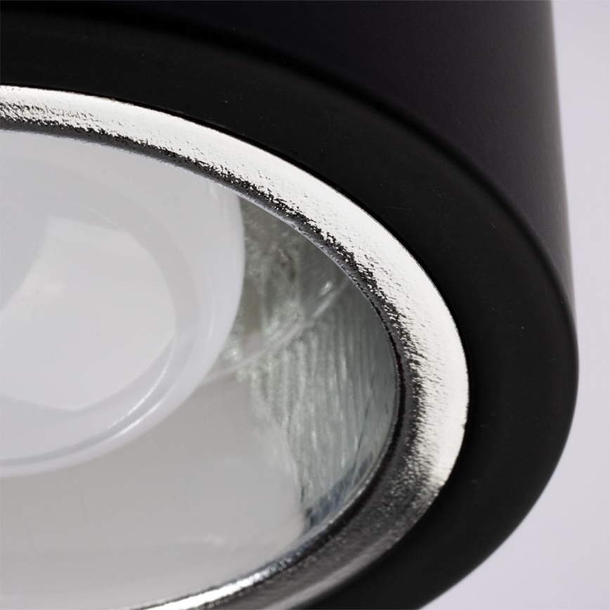 LED Плафониера JUPITER 1xE27/6W/230V 120x98 mm черен