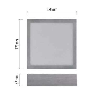 LED Плафониера NEXXO LED/12,5W/230V 3000/3500/4000K 17x17 см лъскав хром