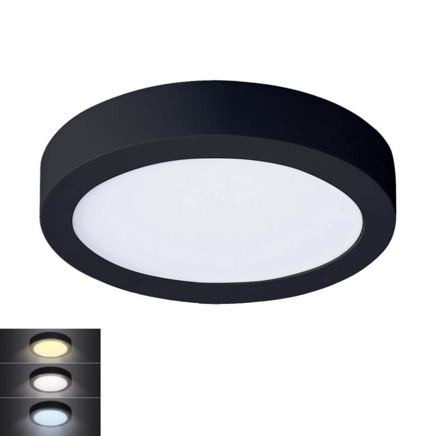 LED Плафониера LED/12W/230V 3000/4000/6000K черен кръгъл