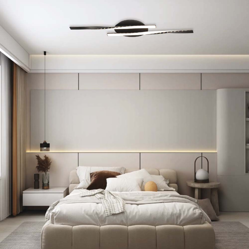 LED Плафониера LED/12W/230V 3000K 94,5 см черен