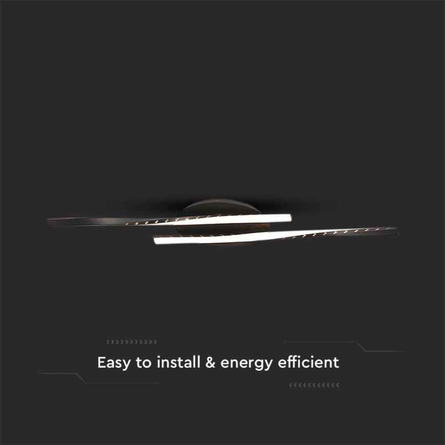 LED Плафониера LED/12W/230V 3000K 94,5 см черен