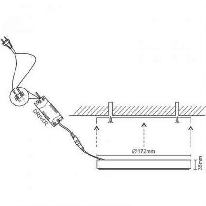 LED Плафониера LED/12W/230V 4000K Ø 17,2 см