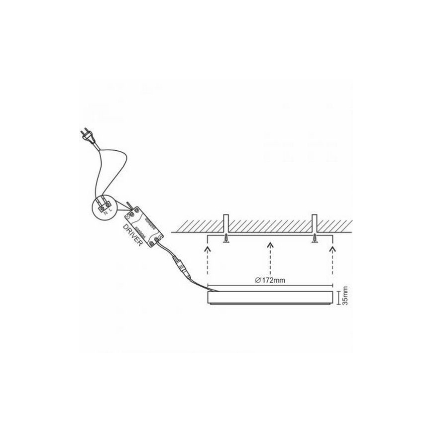 LED Плафониера LED/12W/230V 4000K Ø 17,2 см