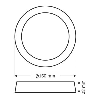 LED Плафониера LED/12W/230V 4200K Ø 16 cm бял