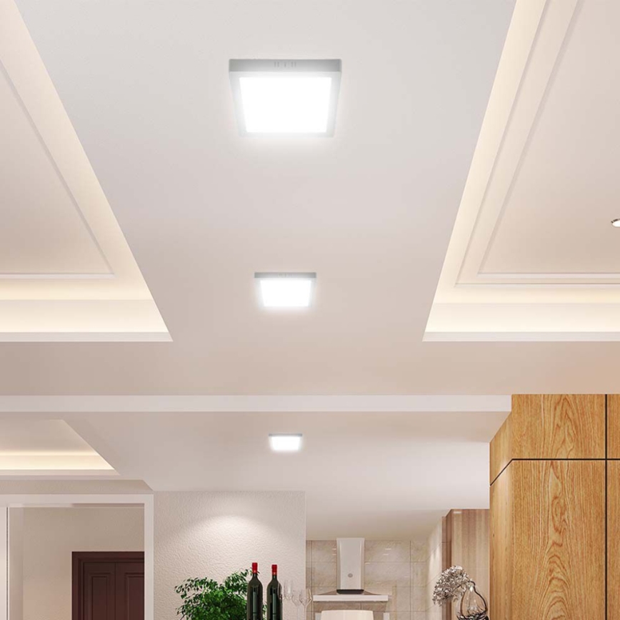 LED Плафониера LED/18W/230V 4000K 21,4x,21,4 см бял