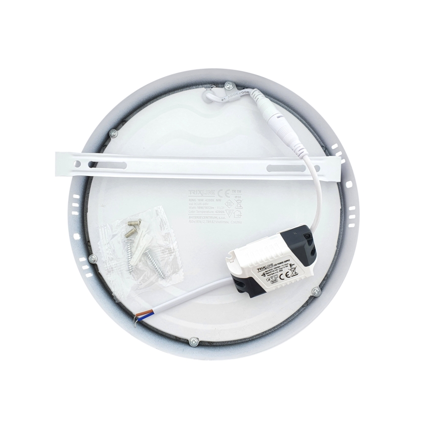 LED Плафониера LED/18W/230V 4200K Ø 21 cm бял