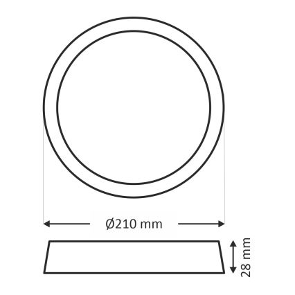LED Плафониера LED/18W/230V 4200K Ø 21 cm бял