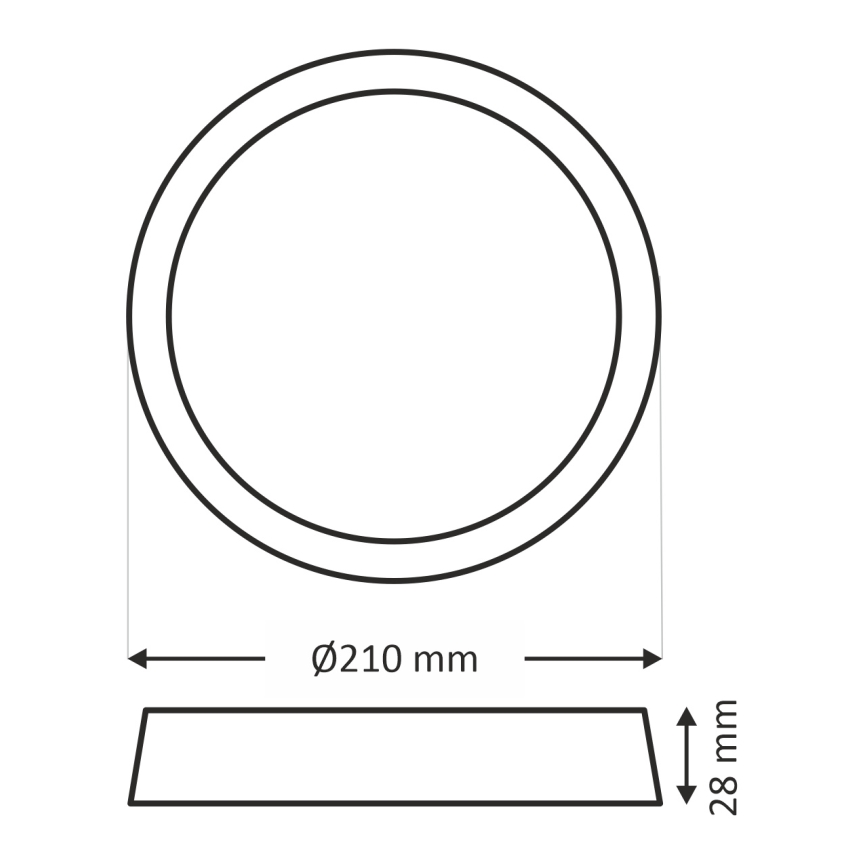 LED Плафониера LED/18W/230V 4200K Ø 21 cm бял