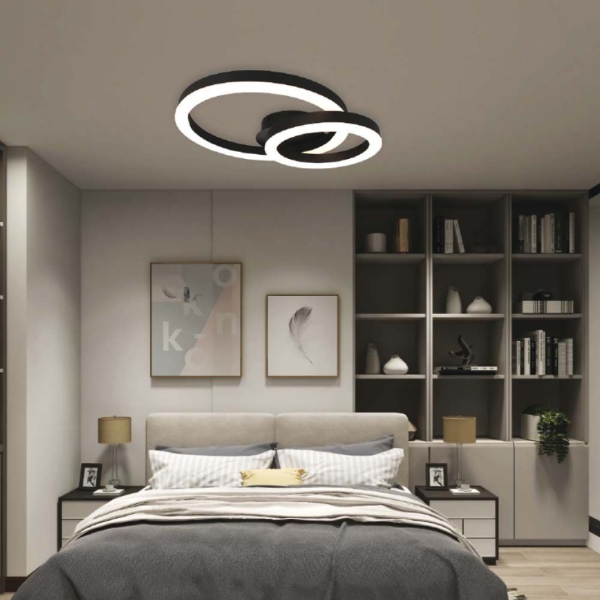 LED Плафониера LED/20W/230V 3000K черен
