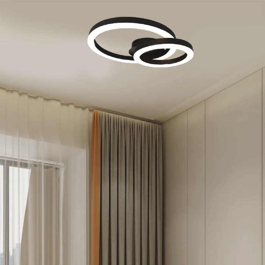 LED Плафониера LED/20W/230V 3000K черен