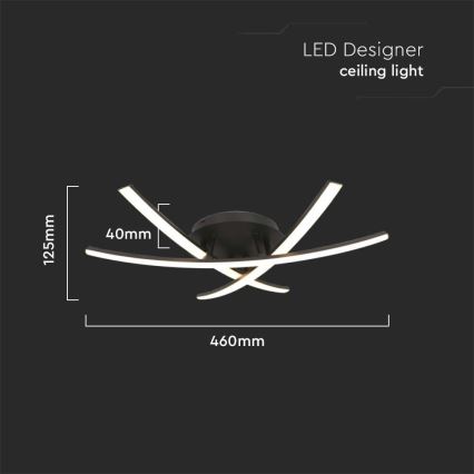 LED Плафониера LED/20W/230V 3000K черен