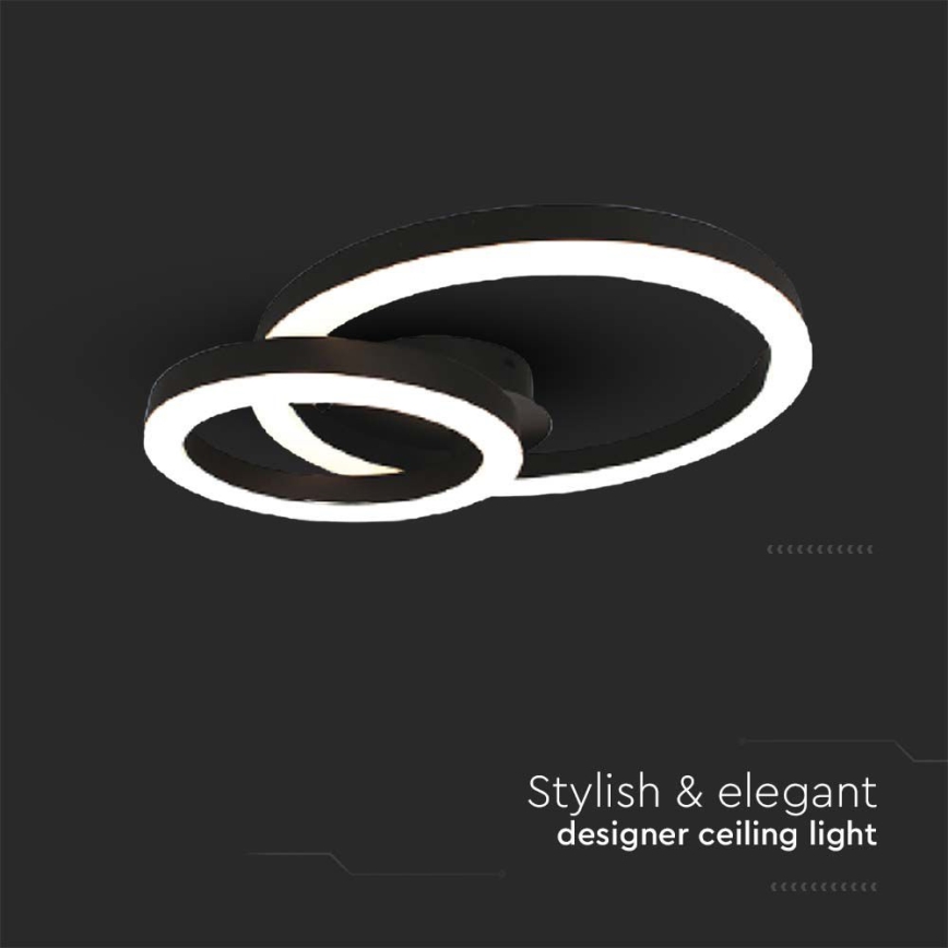 LED Плафониера LED/20W/230V 3000K черен