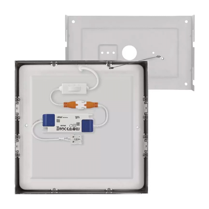 LED Плафониера NEXXO LED/21W/230 3000/3500/4000K 22,5x22,5 см матов хром