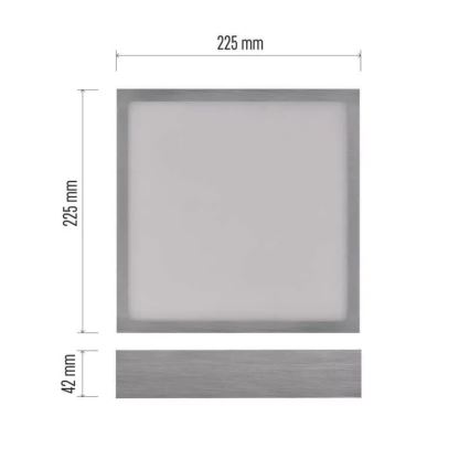 LED Плафониера NEXXO LED/21W/230 3000/3500/4000K 22,5x22,5 см матов хром