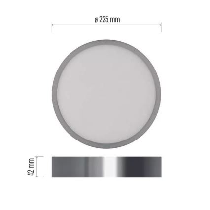 LED Плафониера NEXXO LED/21W/230V 3000/3500/4000K Ø 22,5 см лъскав хром