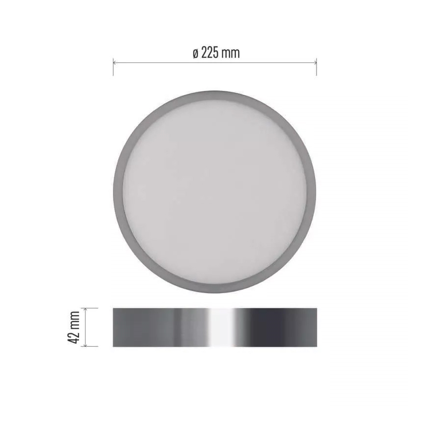 LED Плафониера NEXXO LED/21W/230V 3000/3500/4000K Ø 22,5 см лъскав хром