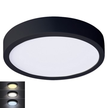 LED Плафониера LED/24W/230V 3000/4000/6000K черен кръгъл
