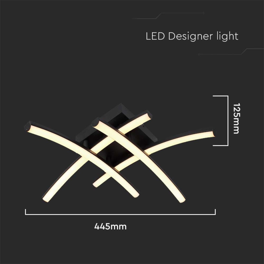 LED Плафониера LED/24W/230V 3000K черен