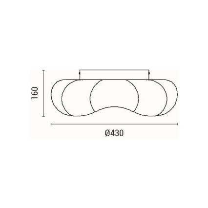LED Плафониера LED/24W/230V 3000K черен Ø 43 см