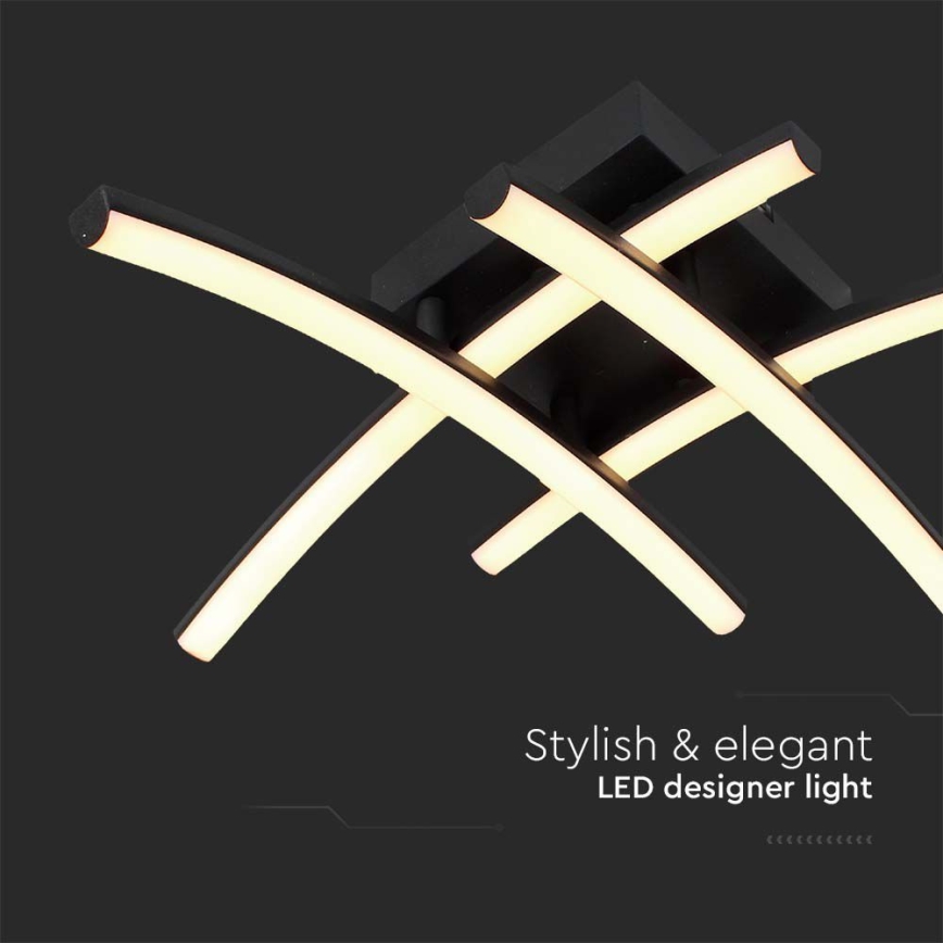 LED Плафониера LED/24W/230V 3000K черен