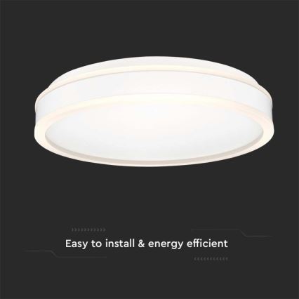 LED Плафониера LED/24W/230V 4000K Ø 45 см бял