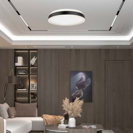 LED Плафониера LED/24W/230V 4000K Ø 45 см черен