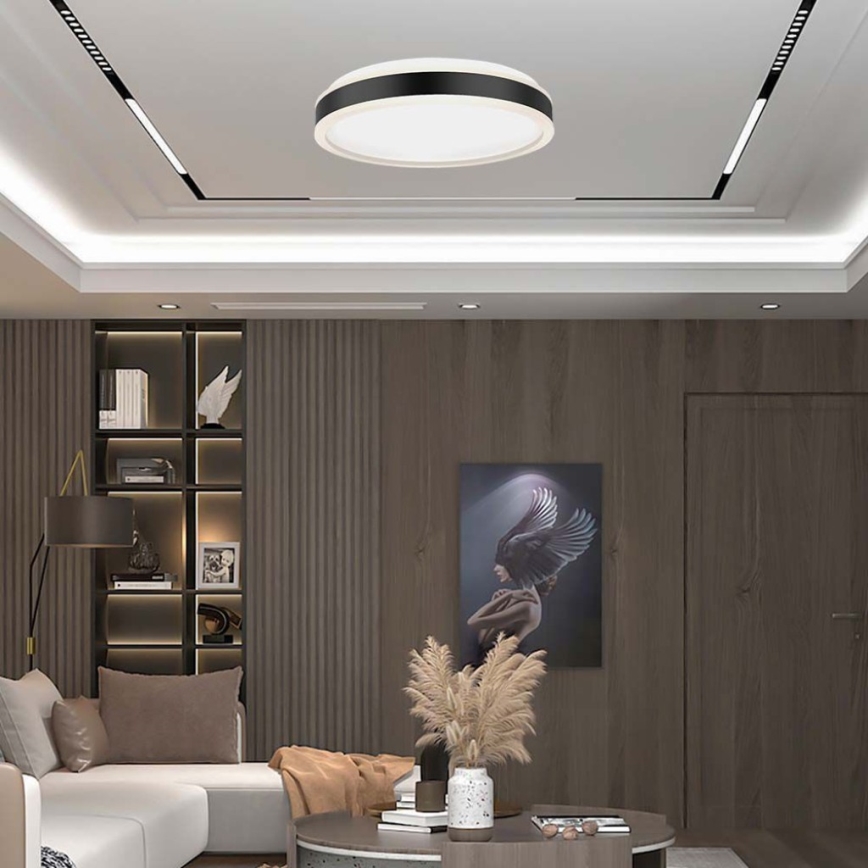 LED Плафониера LED/24W/230V 4000K Ø 45 см черен