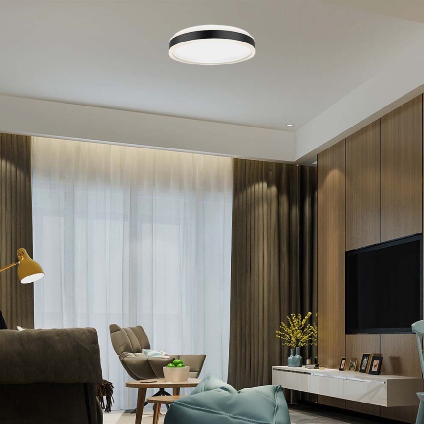 LED Плафониера LED/24W/230V 4000K Ø 45 см черен