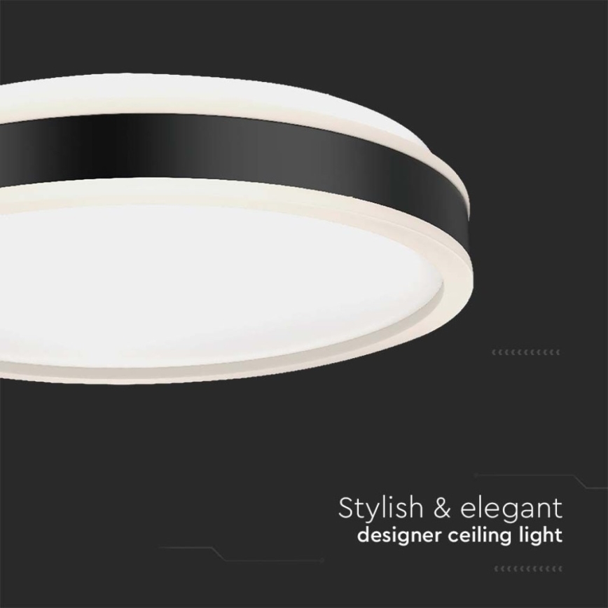 LED Плафониера LED/24W/230V 4000K Ø 45 см черен
