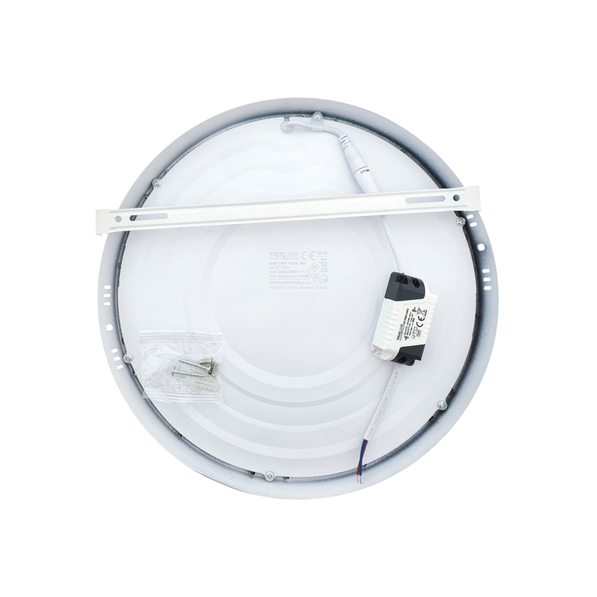 LED Плафониера LED/24W/230V 4200K Ø 28,5 cm бял